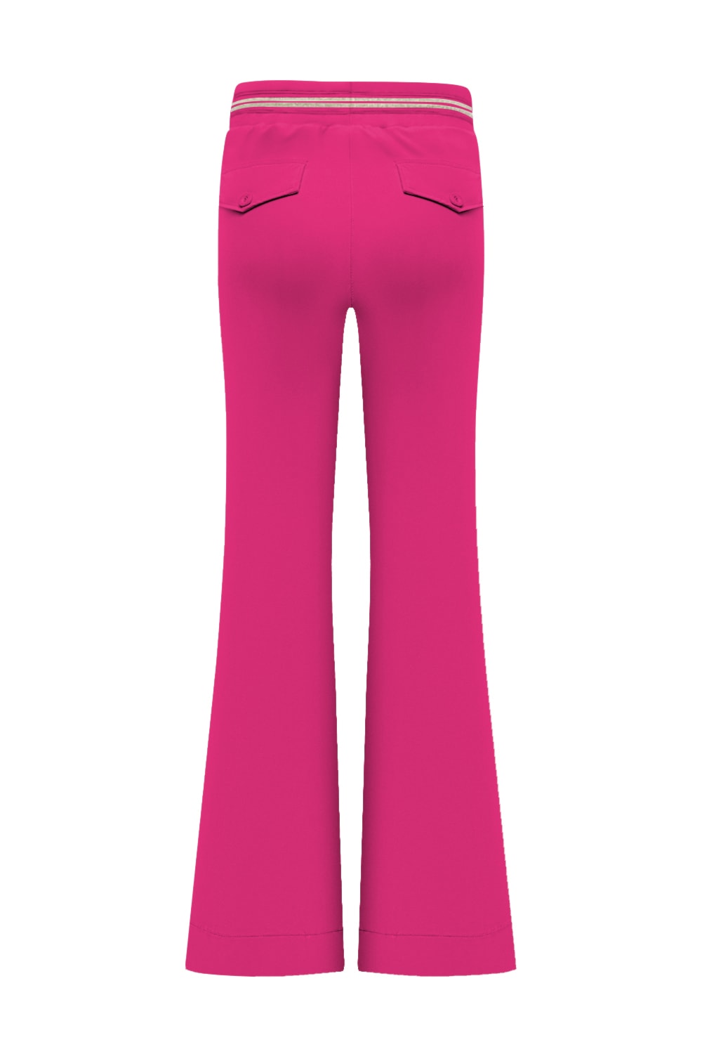 Triple Nine - Pant flared with gold rib belt - Fuchsia