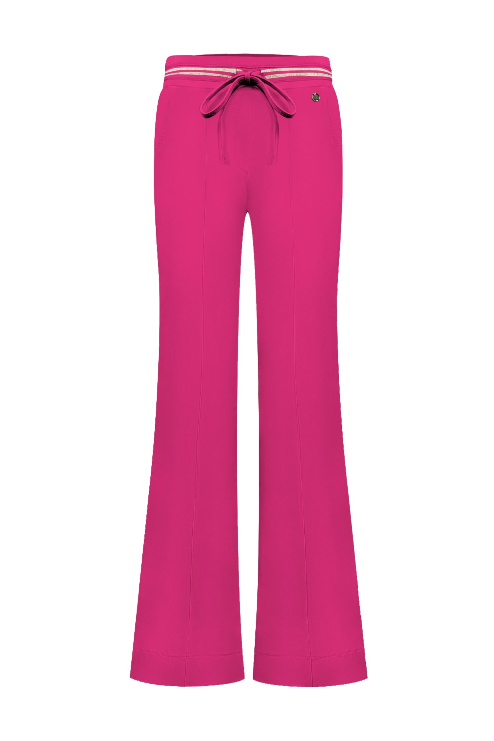 Triple Nine - Pant flared with gold rib belt - Fuchsia