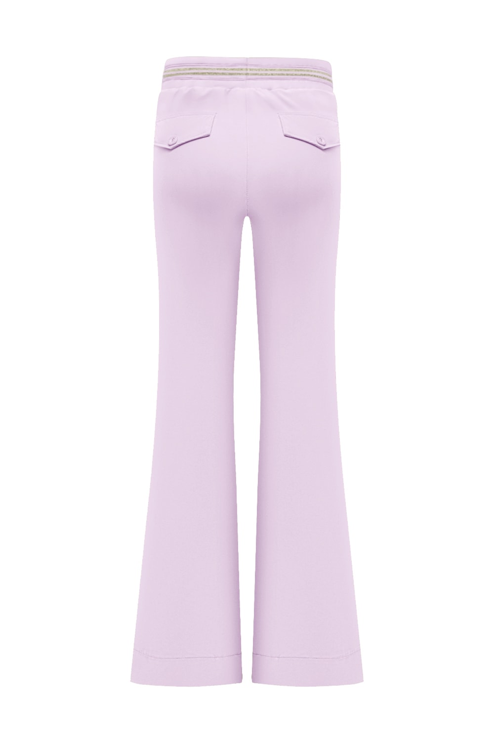 Triple Nine - Pant flared with gold rib belt - Lila