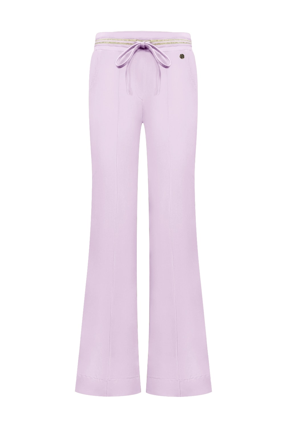 Triple Nine - Pant flared with gold rib belt - Lila