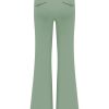 Triple Nine - Pant flared with gold rib belt - Sage green