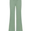 Triple Nine - Pant flared with gold rib belt - Sage green