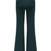 Triple Nine - Pant flared with gold rib belt - Velvet Green