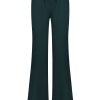 Triple Nine - Pant flared with gold rib belt - Velvet Green