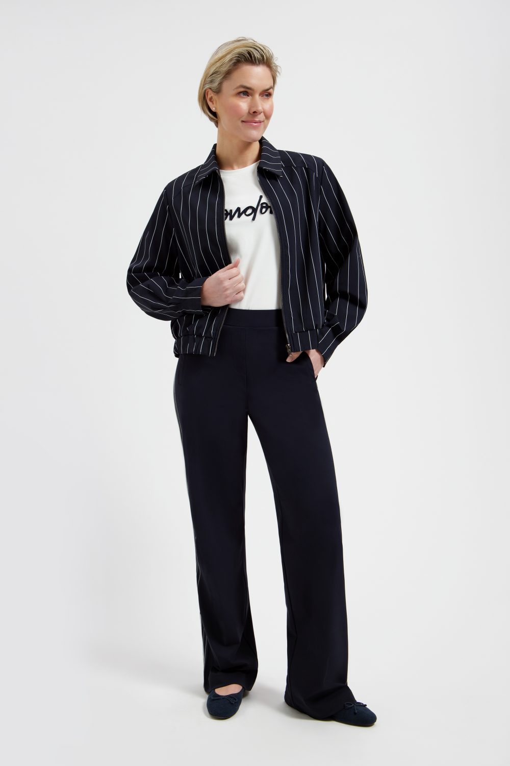 Lady Day - Cassy Jacket - Blue/Simple white