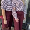 Lady Day - Gem Blouse - Burgundy/Simple white & Lady Day - Amie Top - Burgundy/Simple while