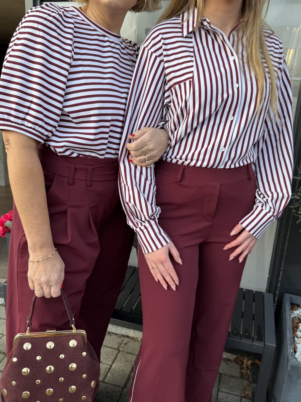 Lady Day - Gem Blouse - Burgundy/Simple white