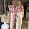 Lady Day - Faith Trousers - Cream & Lady Day - Gem Blouse - Morgan print & Lady Day - Faith Trousers - Sweet pink