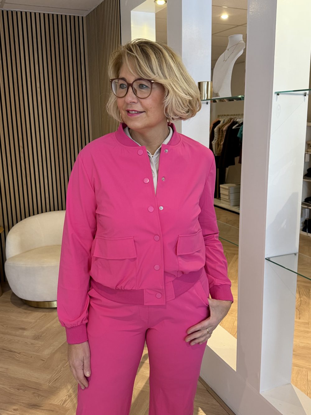 Triple Nine - Bomber Jacket with 2 Pockets - Fuchsia