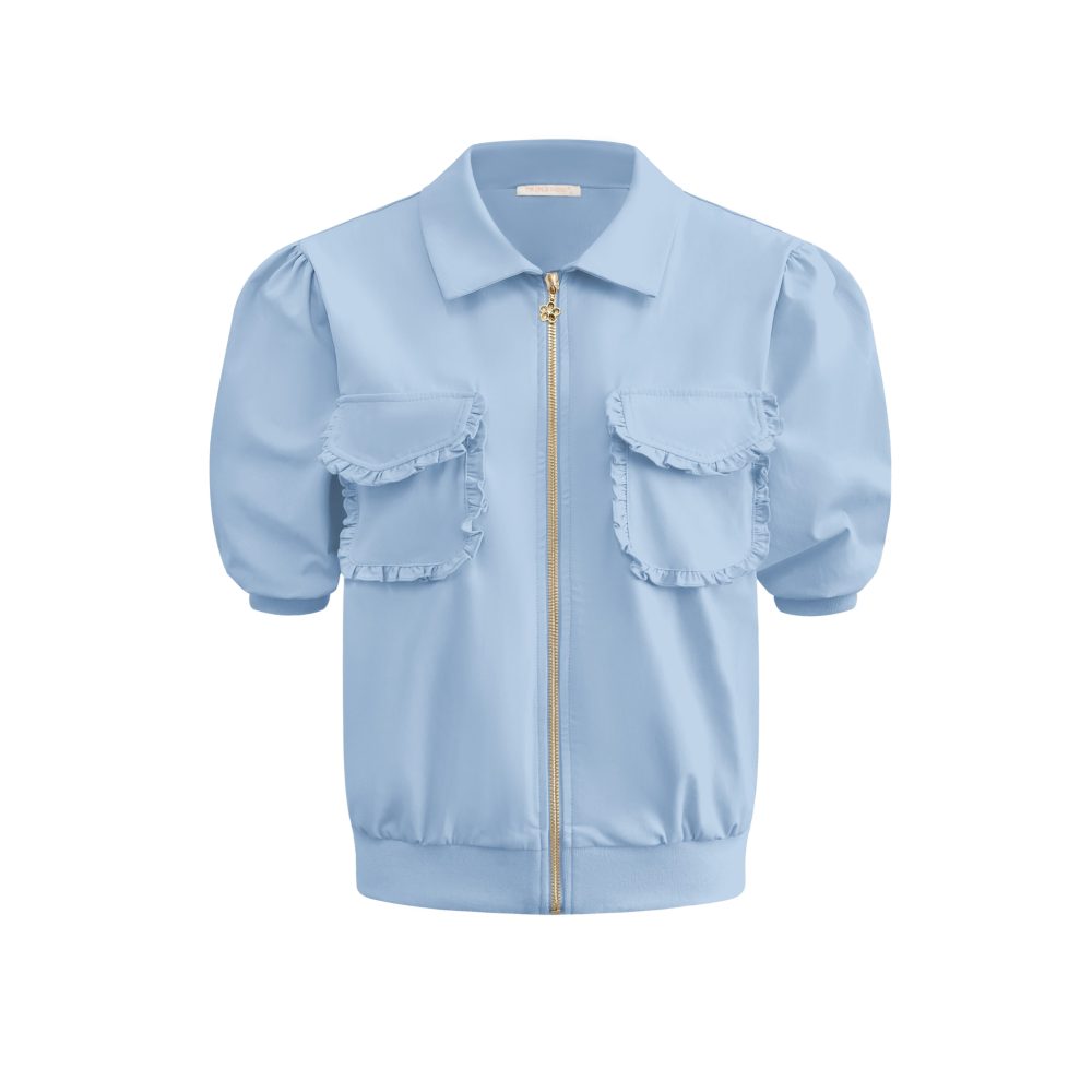 Triple Nine - Jacket short sleeves with zip and cargo pockets - L.Blue