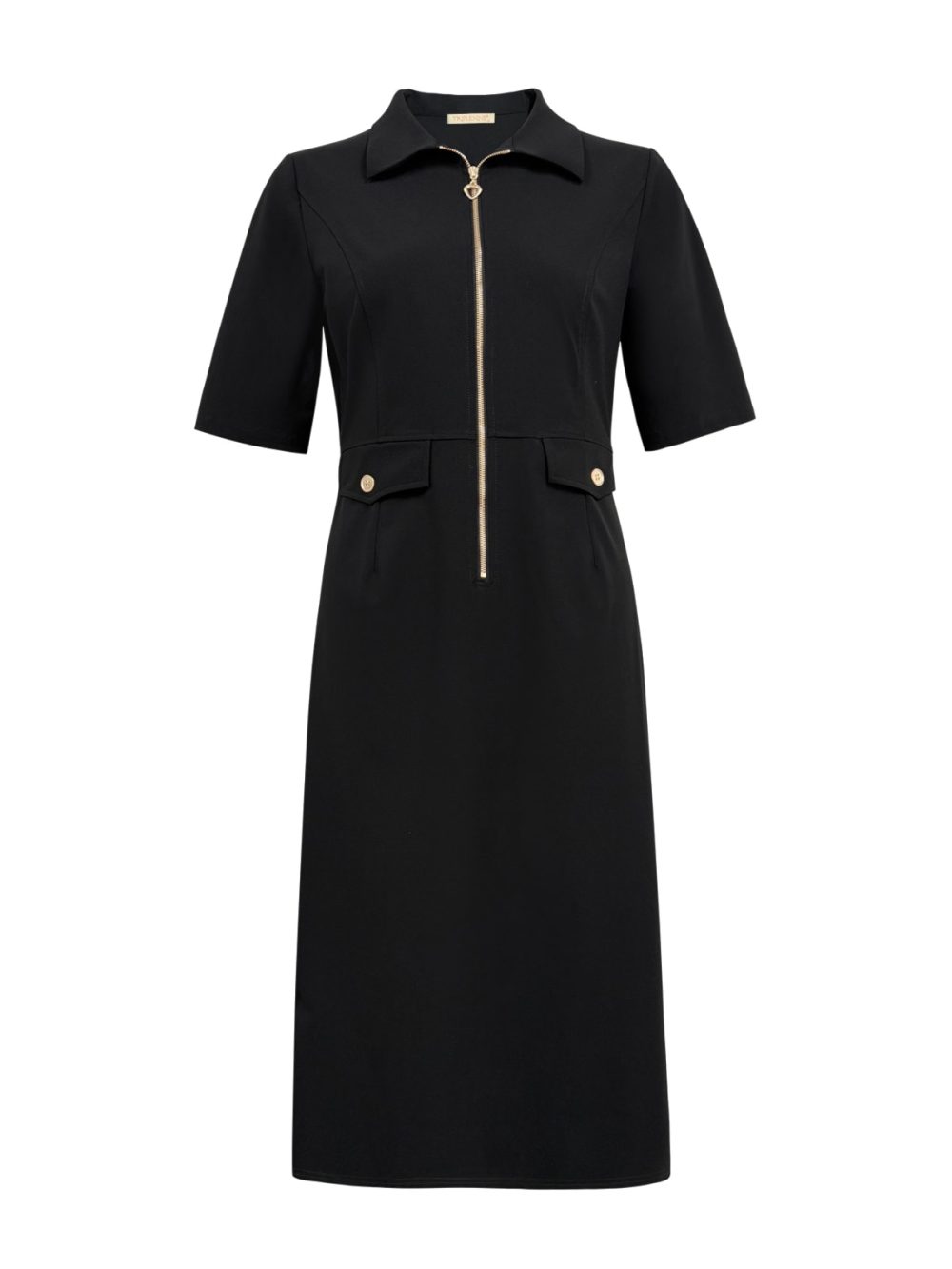 Triple Nine - Dress short sleeves with zip - Black