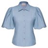 Kimara - Belle Blouse - Light Blue Denim