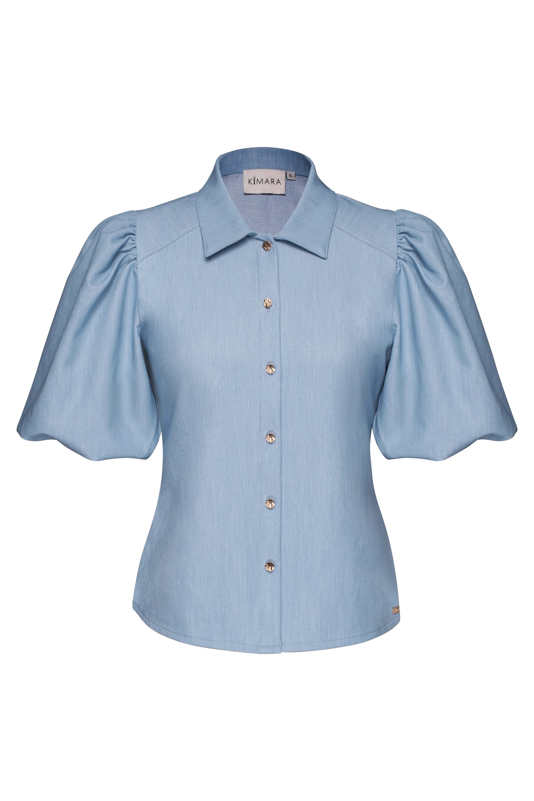 Kimara - Belle Blouse - Light Blue Denim