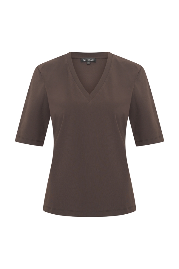 Mi Piace - T Shirt V Neck - Espresso