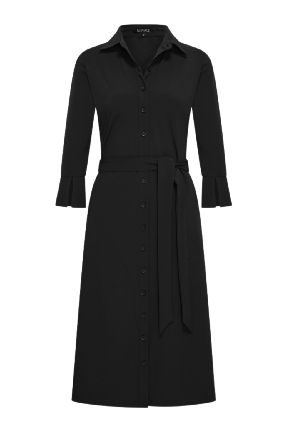 Mi Piace - Jurk 3/4 Mouw recht - Black