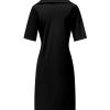 Triple Nine - Dress with broad collar and belt - Black