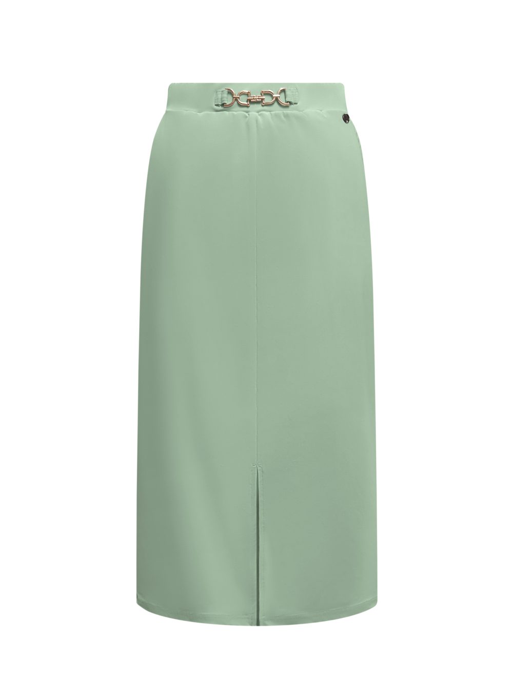 Triple Nine - Skirt with split and gold buckle - Sage green
