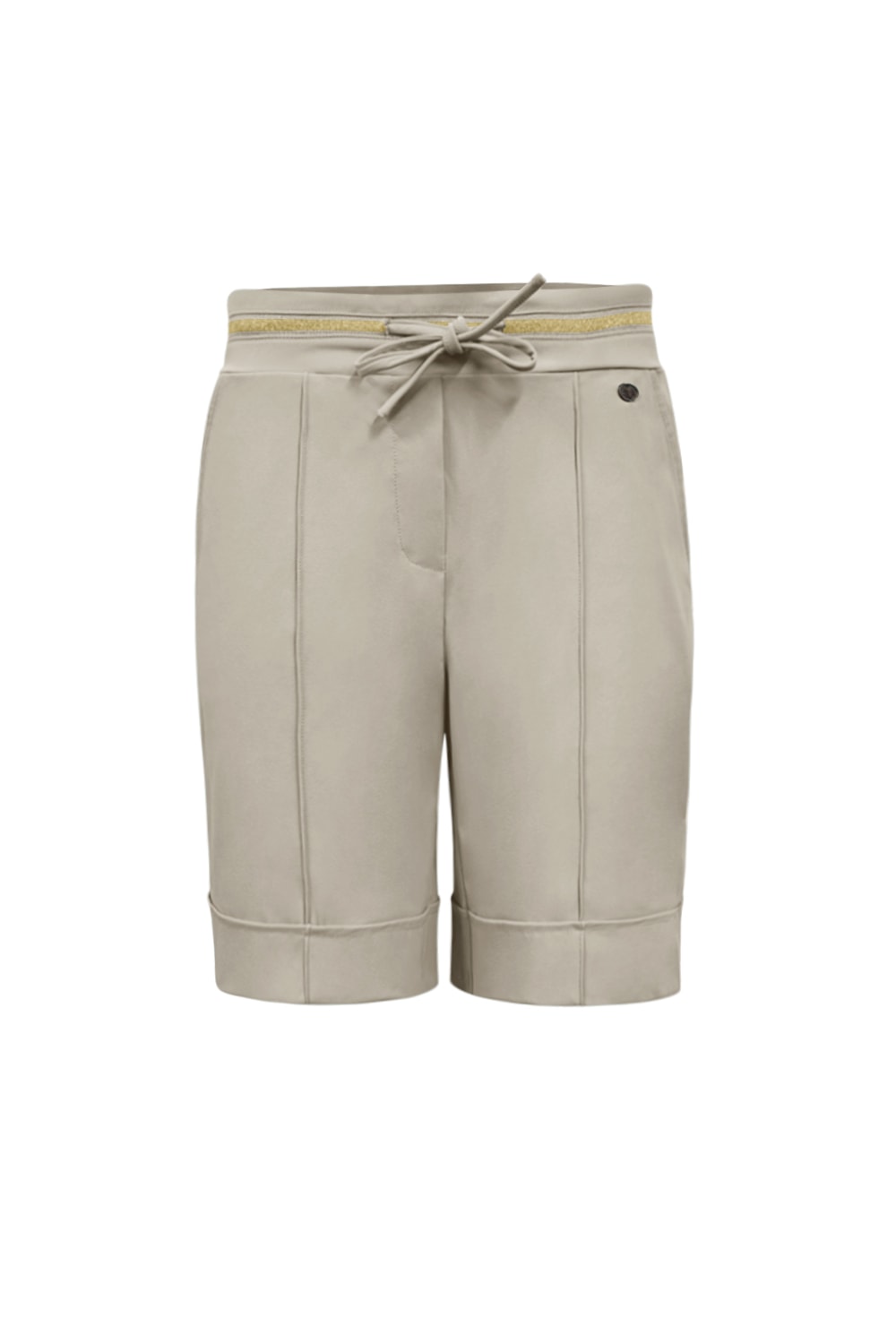 Triple Nine - Short pant with bies and gold bies elastiek - Beige