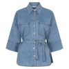 Red Button - Mia Denim Long Jacket - lightblue