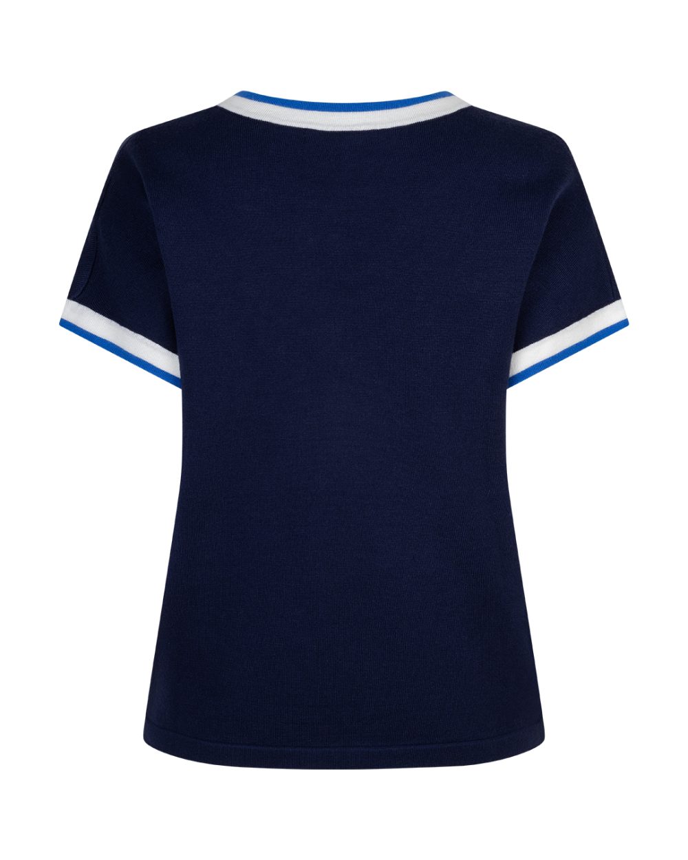 Red Button - Jerry V-neck Striped Rib - darkblue