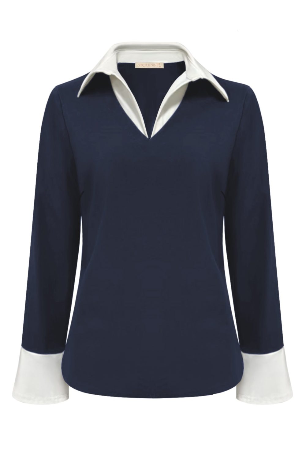 Triple Nine - Top white collar and machette - Navy/White