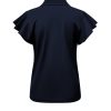 Triple Nine - Top with collar and zip and ruche sleeves - Navy