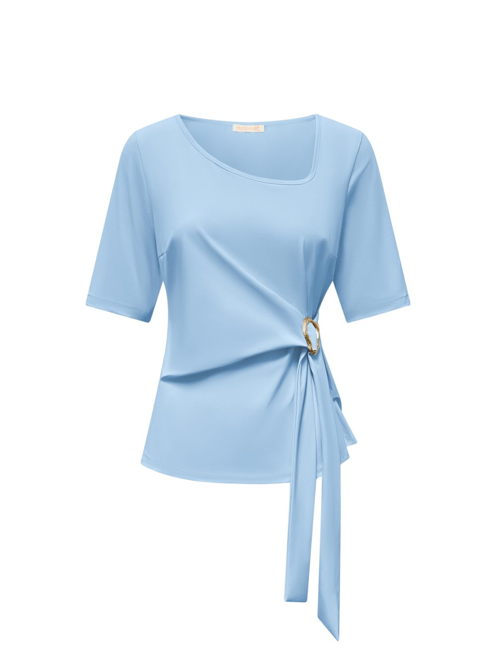 Triple Nine - Top short sleeves with new square neck and strik - L.Blue