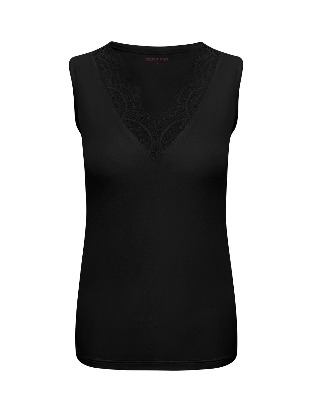 Triple Nine - Top cashmere cut sleeves with lace - Black