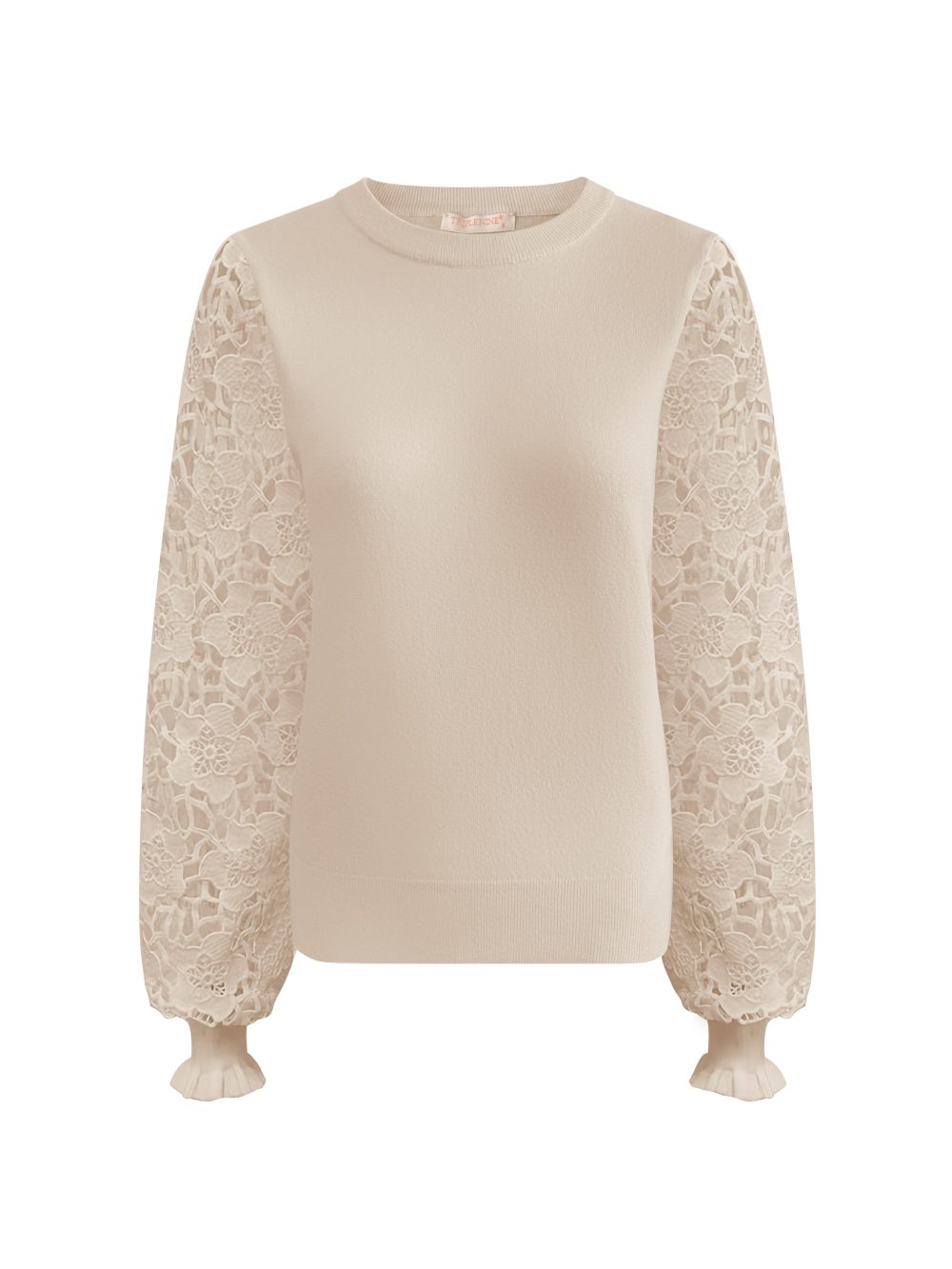 Triple Nine - Sweater With Lace Sleeves - Beige | Morgen in huis!