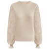 Triple Nine - Sweater With Lace Sleeves - Beige | Morgen in huis!