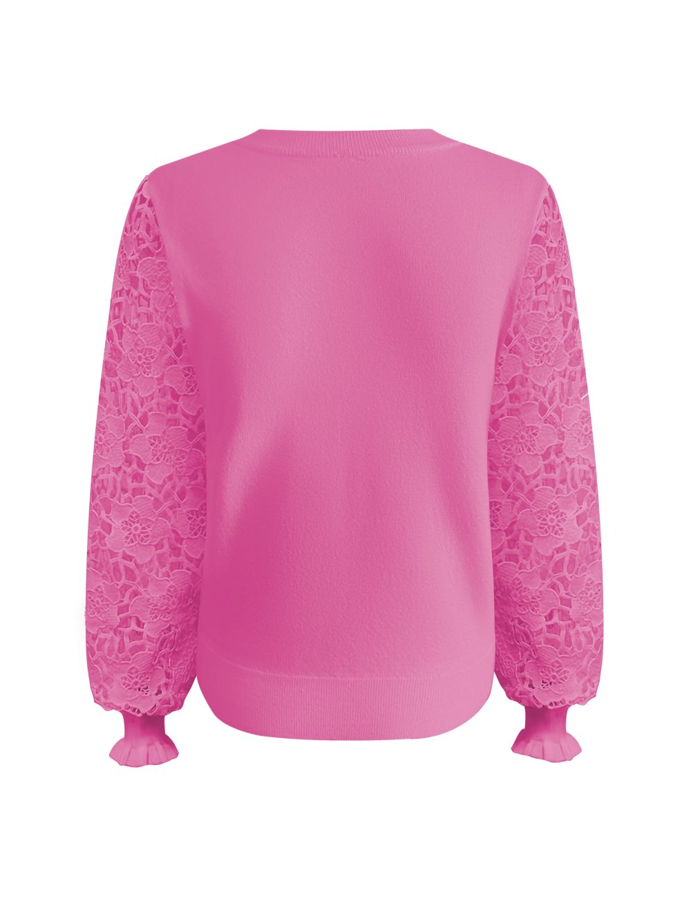Triple Nine - Sweater With Lace Sleeves - Fuchsia