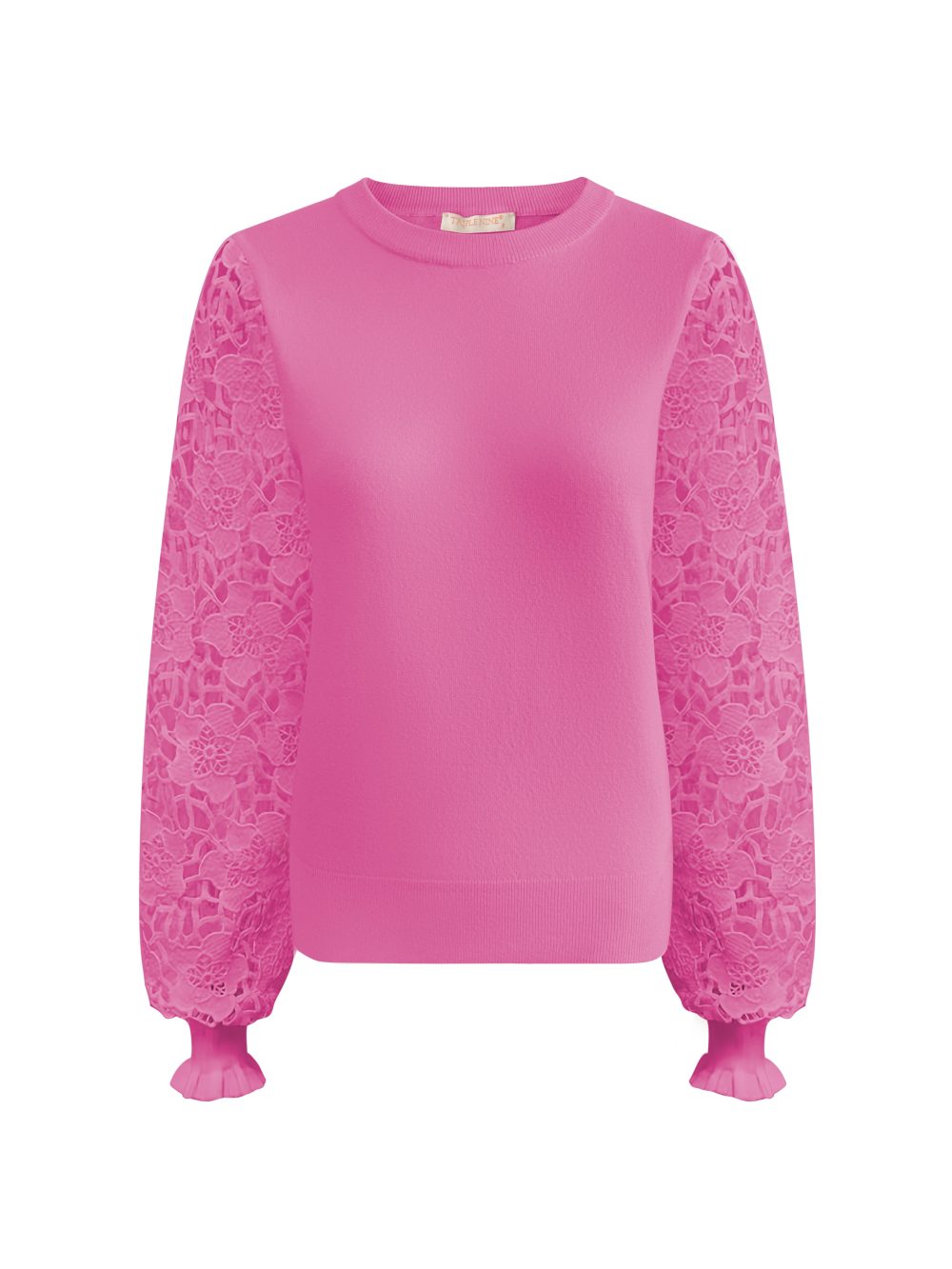 Triple Nine - Sweater With Lace Sleeves - Fuchsia