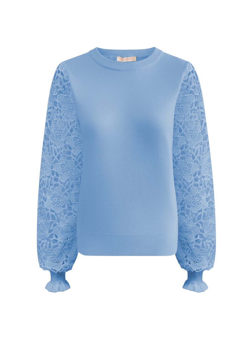 Triple Nine - Sweater With Lace Sleeves - L.Blue | Morgen in huis!