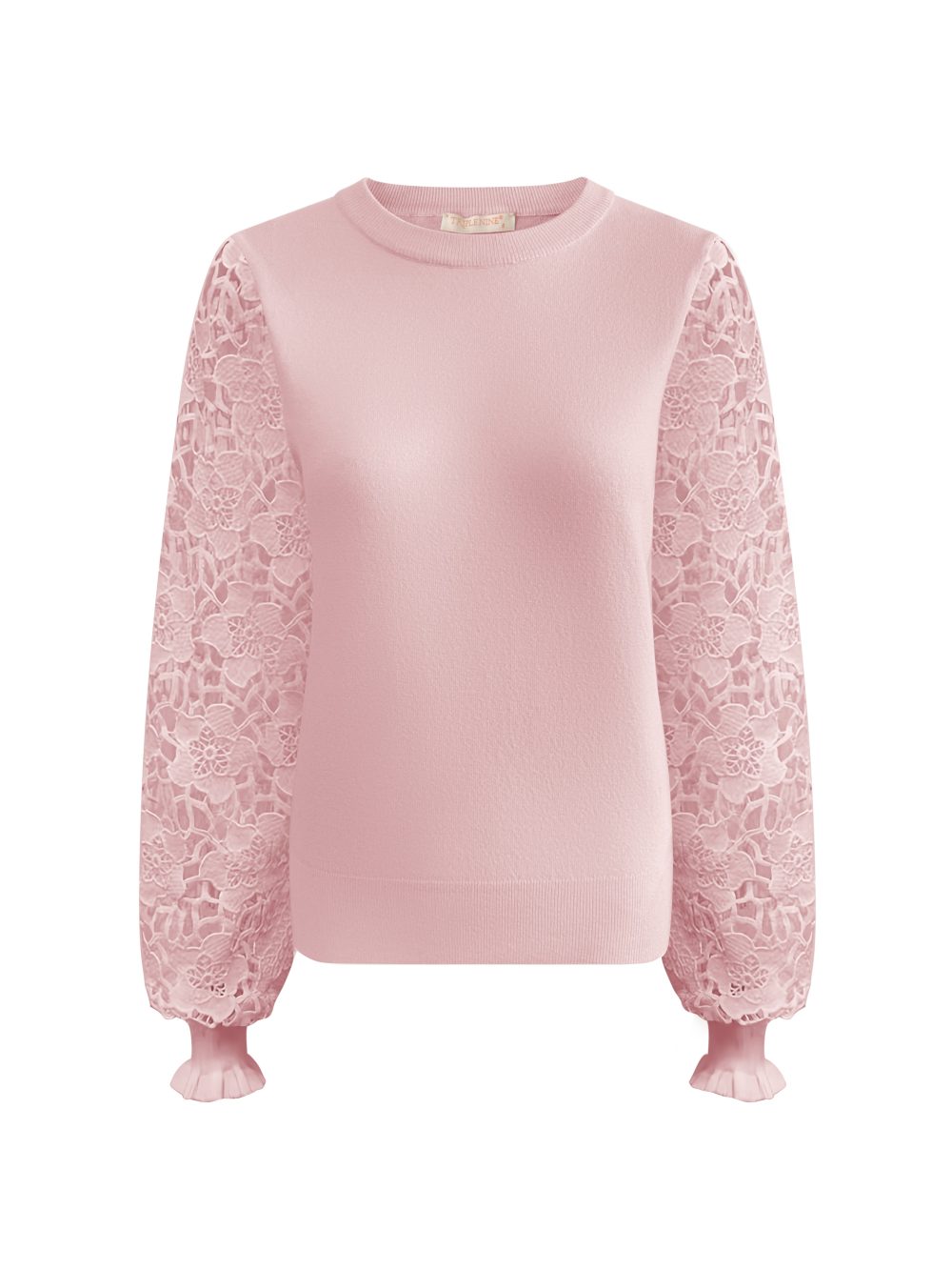 Triple Nine - Sweater With Lace Sleeves - Pink | Morgen in huis!