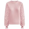 Triple Nine - Sweater With Lace Sleeves - Pink | Morgen in huis!