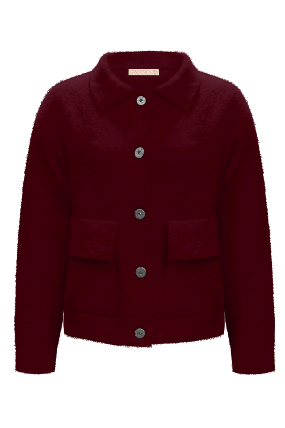 Triple Nine - Jacket fluffy with pockets - Burgundy