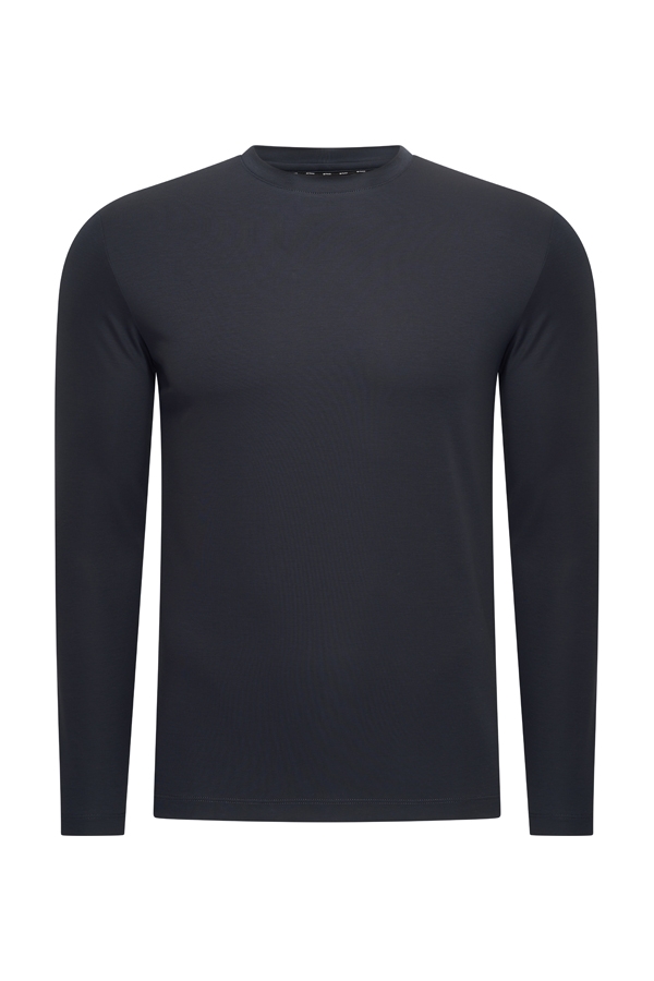 Mi Piace Heren - Men Cotton Shirt Long Sleeves - Dark Blue