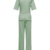 Triple Nine - Jumpsuit short sleeves v neck with zip - Sage Green