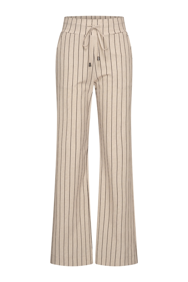Mi Piace - Trousers Heavy Classic Stripe Print - Latte
