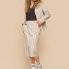 Mi Piace - Blazer Classic Stripe Print - Latte