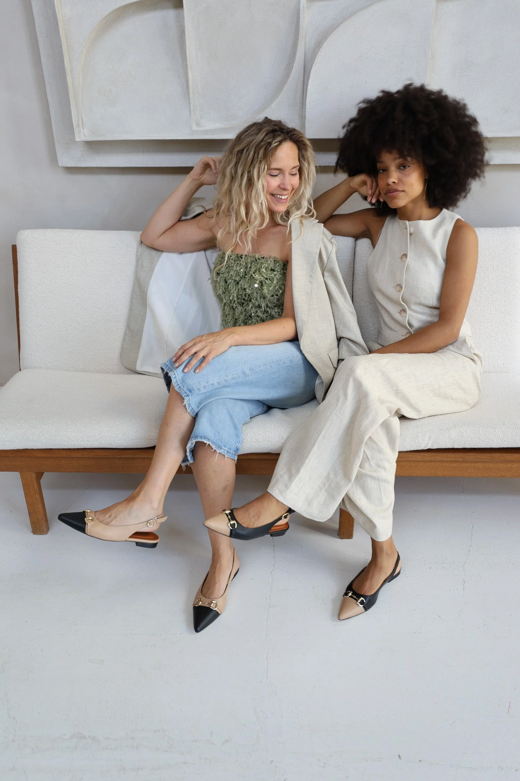 Babouche - Selly Pump - Black/Beige | Morgen in huis!