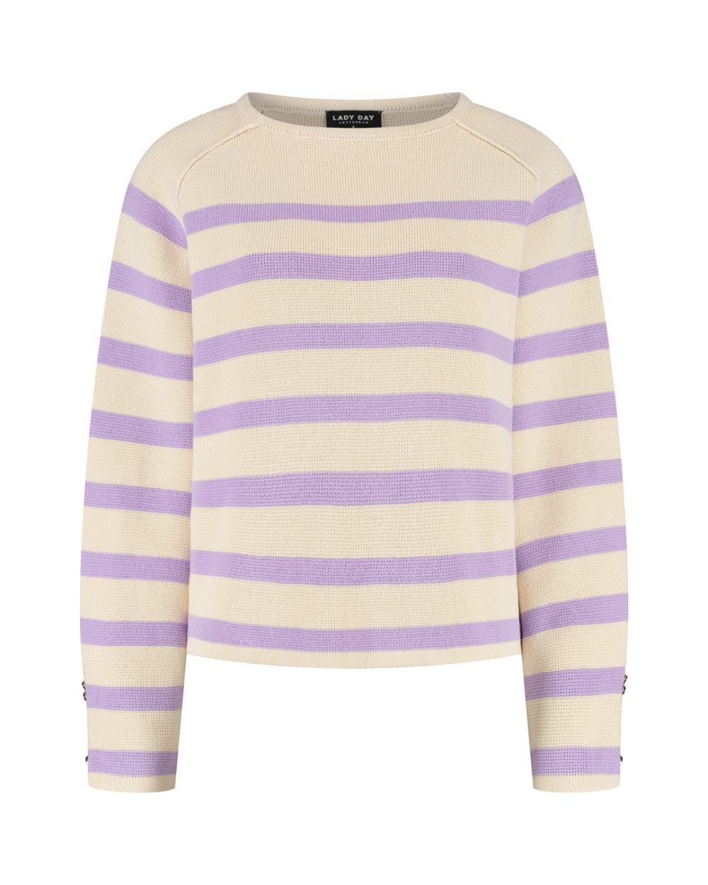 Lady Day - Breton Sweater - Cream/Violet
