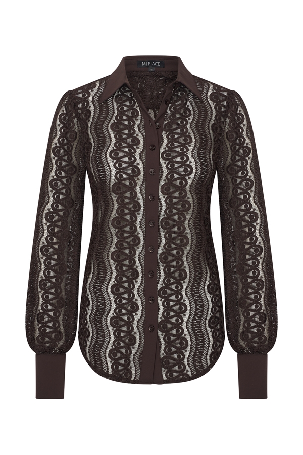 Mi Piace - Blouse Kant - Espresso