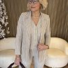 Mi Piace - Blazer Classic Stripe Print - Latte