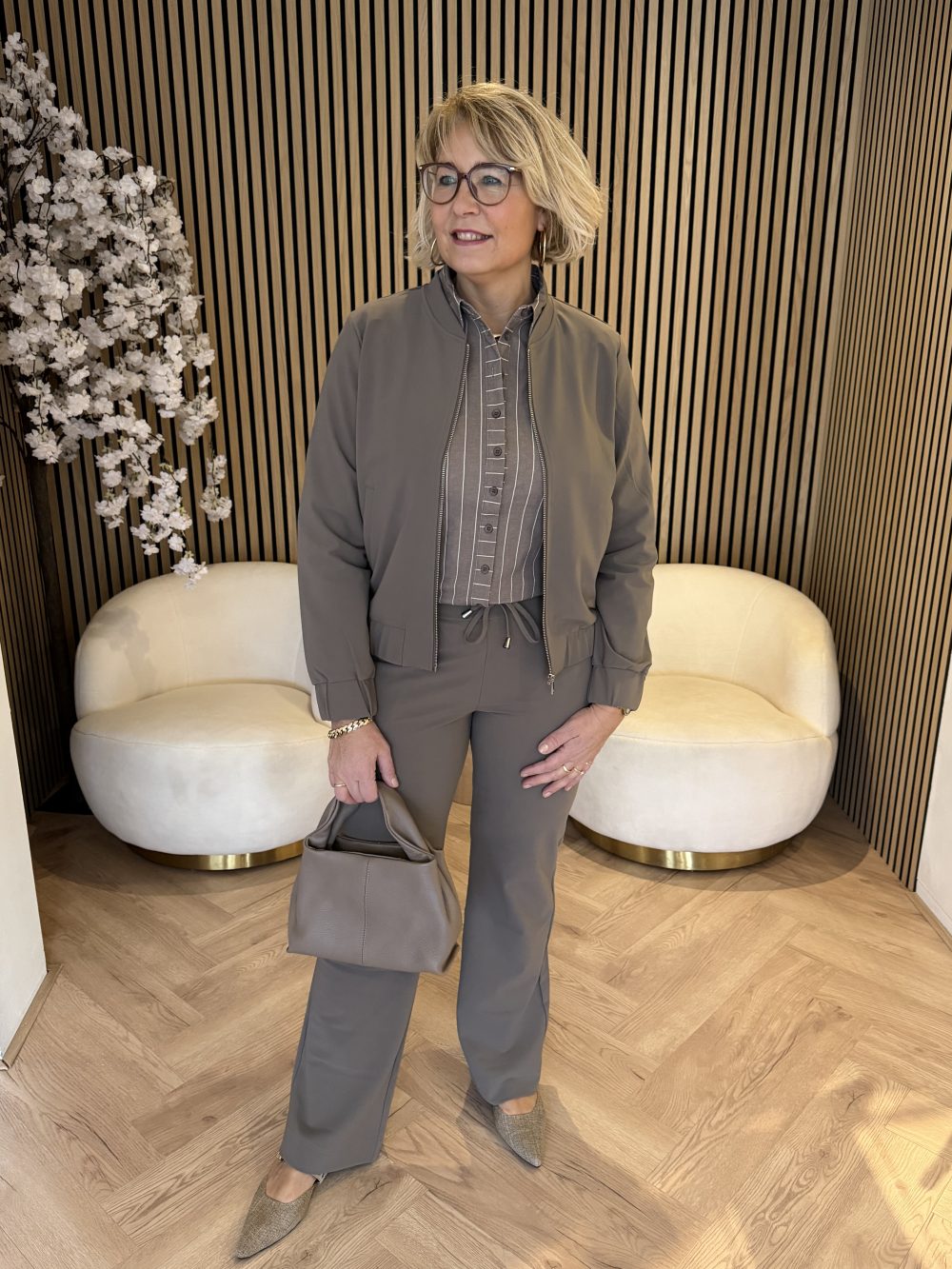 Mi Piace - Trousers Straight 089 Bonded - Falcon