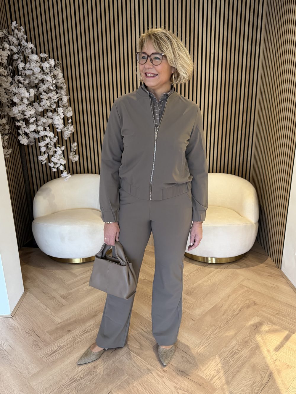 Mi Piace - Trousers Straight 089 Bonded - Falcon