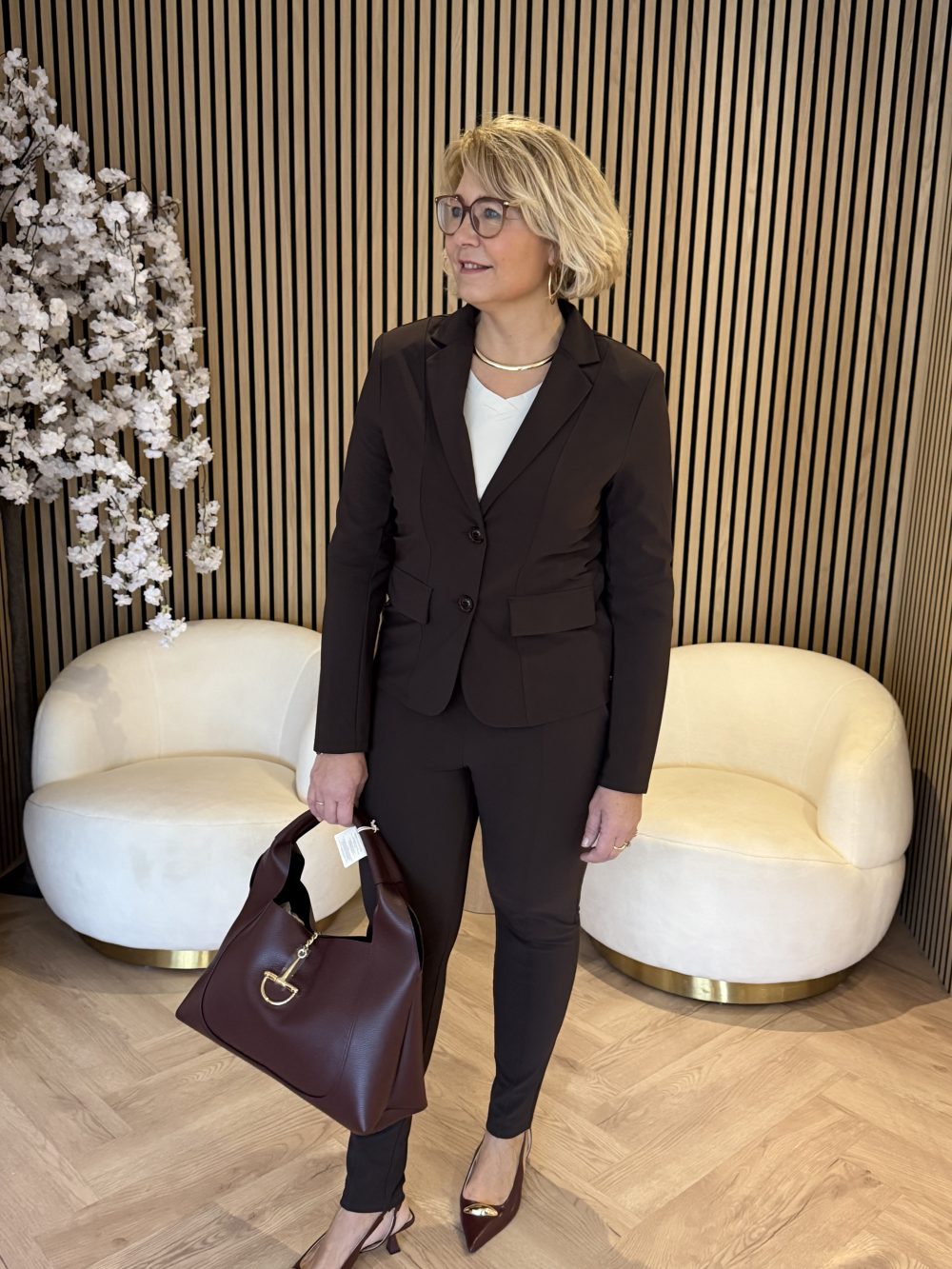 Mi Piace - Skinny Trousers 016 Bonded - Espresso