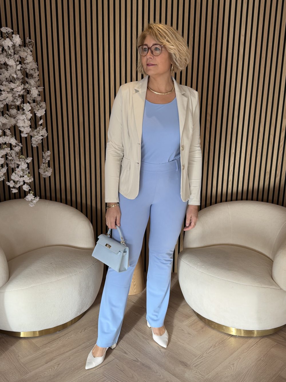 Mi Piace - Blazer 102 Bonded - Kit & Mi Piace - Singlet - Lavender Blue & Mi Piace - Trousers Flair 384 Bonded - Lavender Blue