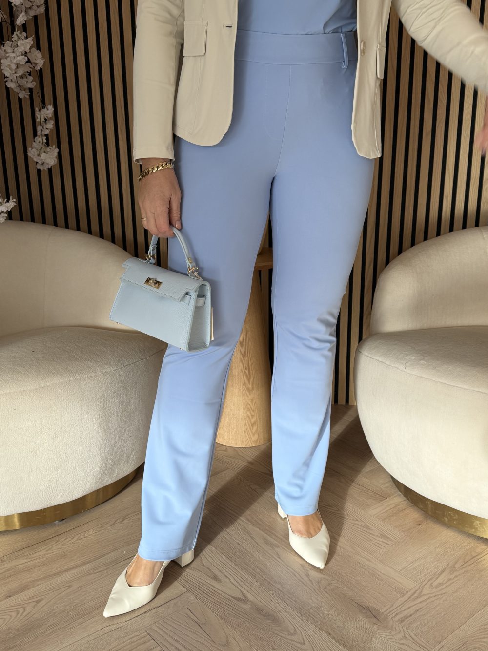 Mi Piace - Trousers Flair 384 Bonded - Lavender Blue