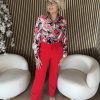 Mi Piace - Blouse Wild Flower Print - Red